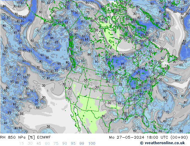 RH 850 hPa ECMWF  27.05.2024 18 UTC