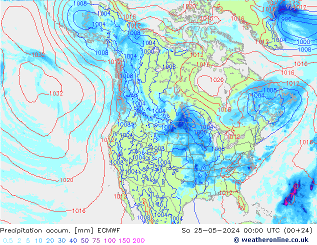 Precipitation accum. ECMWF So 25.05.2024 00 UTC