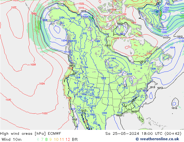 Windvelden ECMWF za 25.05.2024 18 UTC