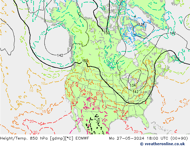 Z500/Rain (+SLP)/Z850 ECMWF Po 27.05.2024 18 UTC