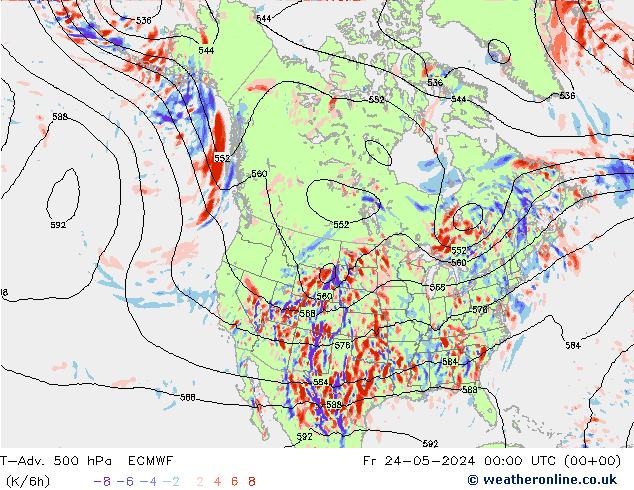 T-Adv. 500 hPa ECMWF Cu 24.05.2024 00 UTC