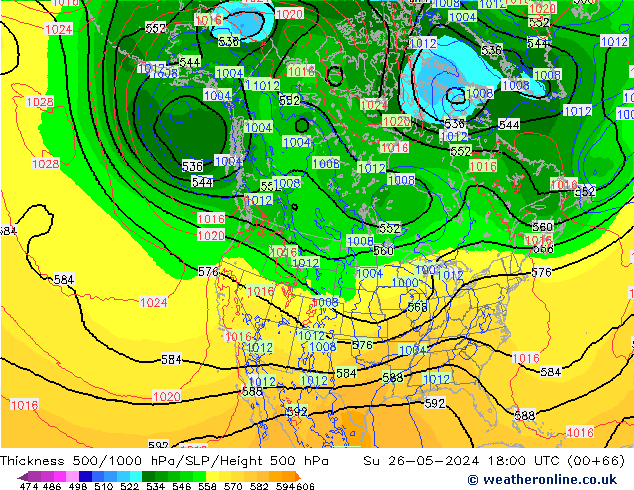 Thck 500-1000hPa ECMWF  26.05.2024 18 UTC