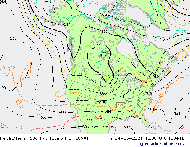 Z500/Rain (+SLP)/Z850 ECMWF Sex 24.05.2024 18 UTC