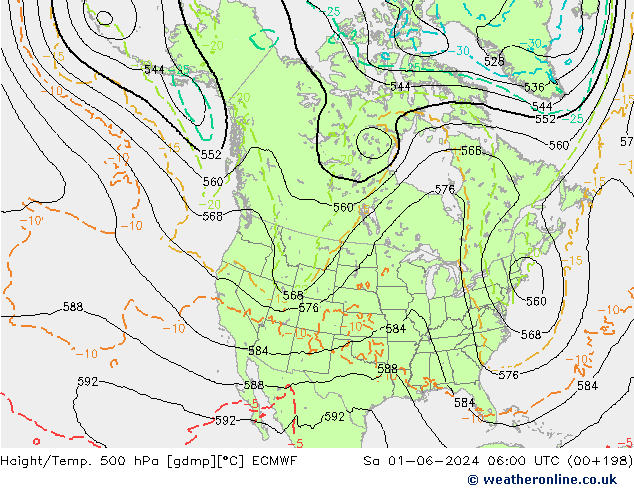 Z500/Rain (+SLP)/Z850 ECMWF So 01.06.2024 06 UTC