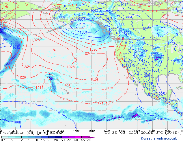 Precipitation (6h) ECMWF Ne 26.05.2024 06 UTC