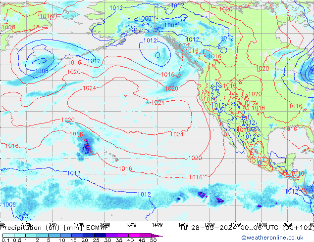 Precipitation (6h) ECMWF Tu 28.05.2024 06 UTC