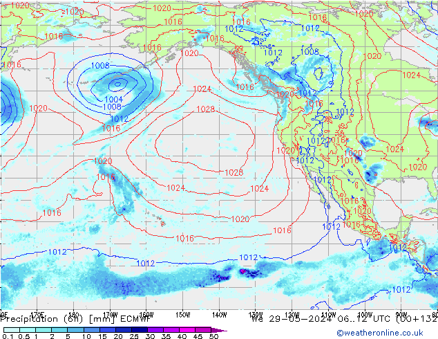 Z500/Rain (+SLP)/Z850 ECMWF śro. 29.05.2024 12 UTC