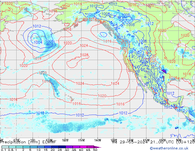 Neerslag ECMWF wo 29.05.2024 00 UTC