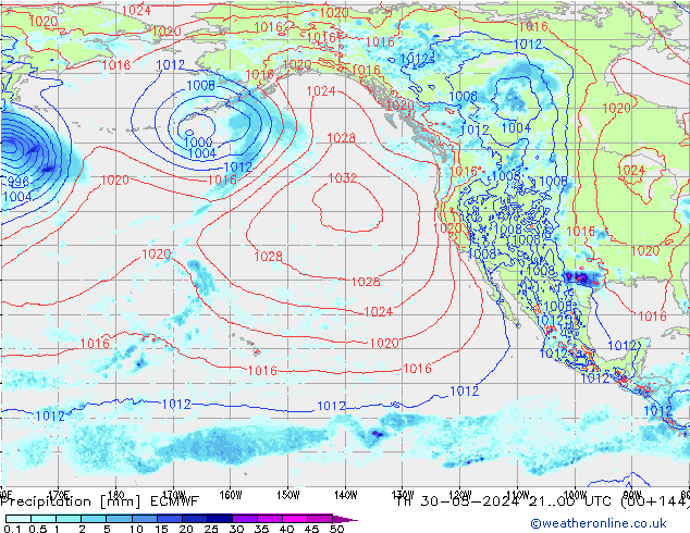 Srážky ECMWF Čt 30.05.2024 00 UTC