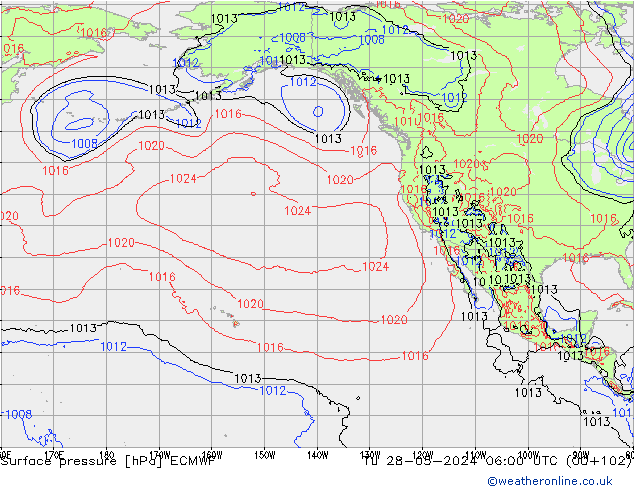 ciśnienie ECMWF wto. 28.05.2024 06 UTC