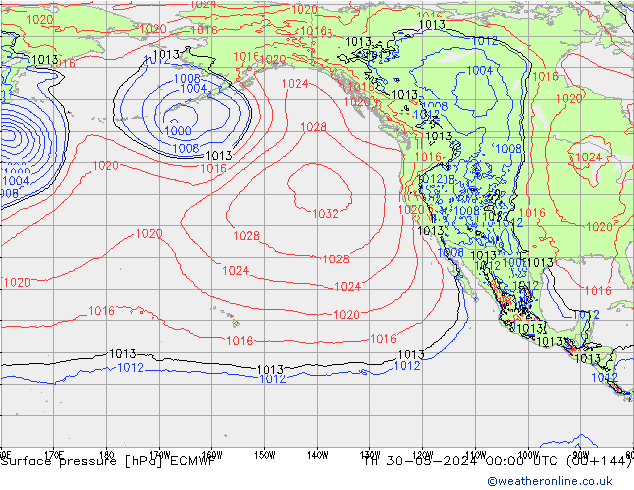 приземное давление ECMWF чт 30.05.2024 00 UTC