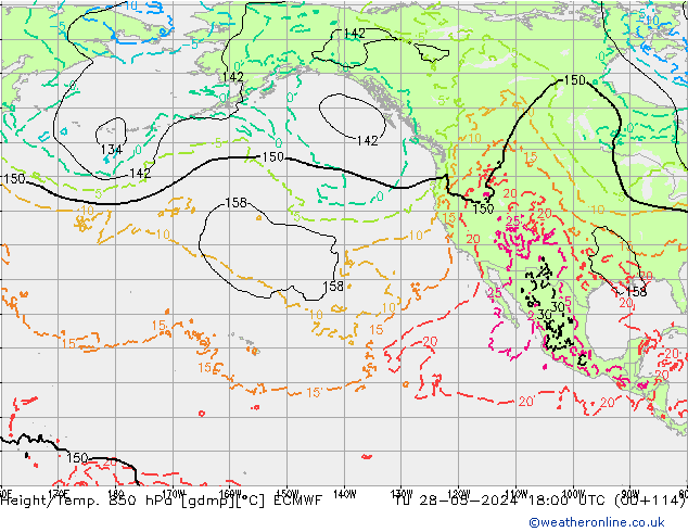 Z500/Rain (+SLP)/Z850 ECMWF mar 28.05.2024 18 UTC