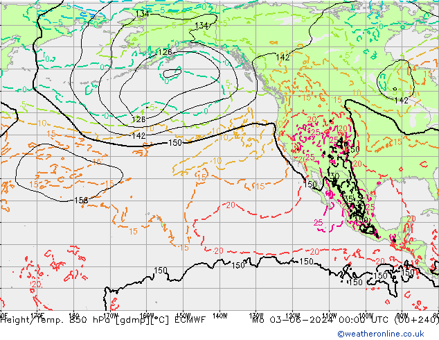 Z500/Rain (+SLP)/Z850 ECMWF lun 03.06.2024 00 UTC