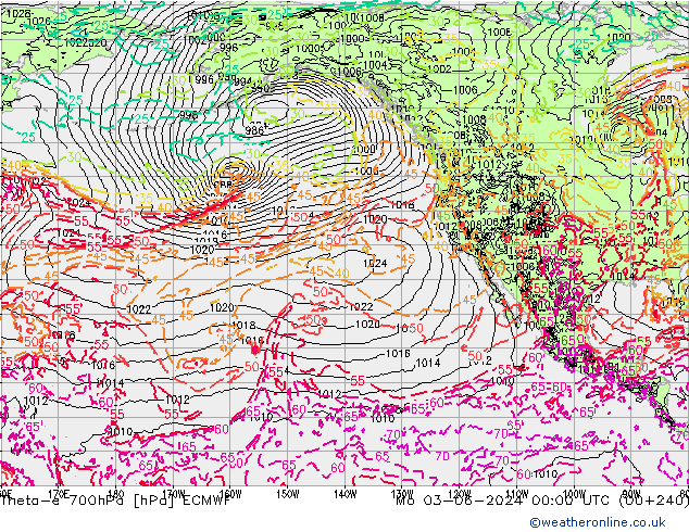 Theta-e 700hPa ECMWF Seg 03.06.2024 00 UTC