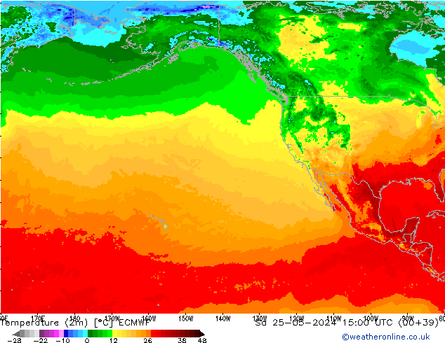 Temperature (2m) ECMWF So 25.05.2024 15 UTC