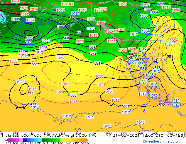 Thck 500-1000hPa ECMWF ven 31.05.2024 18 UTC