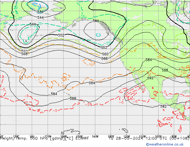 Z500/Yağmur (+YB)/Z850 ECMWF Sa 28.05.2024 12 UTC