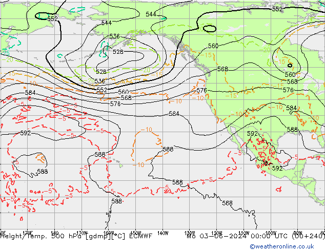 Z500/Rain (+SLP)/Z850 ECMWF  03.06.2024 00 UTC