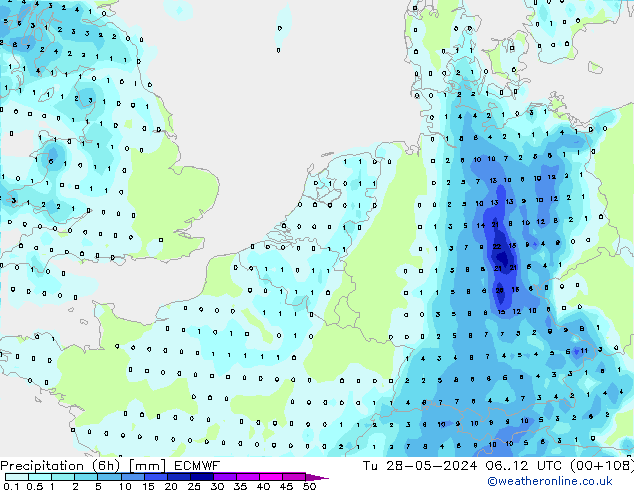 Z500/Regen(+SLP)/Z850 ECMWF di 28.05.2024 12 UTC