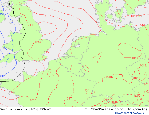 Bodendruck ECMWF So 26.05.2024 00 UTC