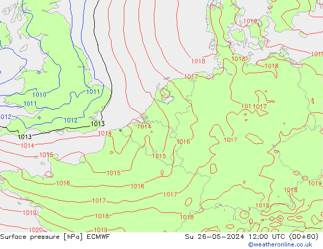 Yer basıncı ECMWF Paz 26.05.2024 12 UTC