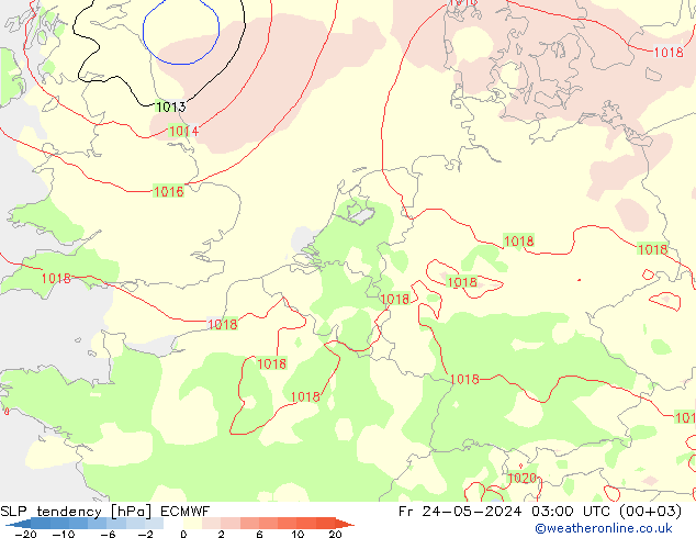 Y. Basıncı eğilimi ECMWF Cu 24.05.2024 03 UTC