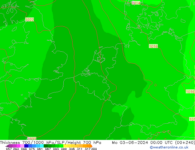 Thck 700-1000 hPa ECMWF Po 03.06.2024 00 UTC