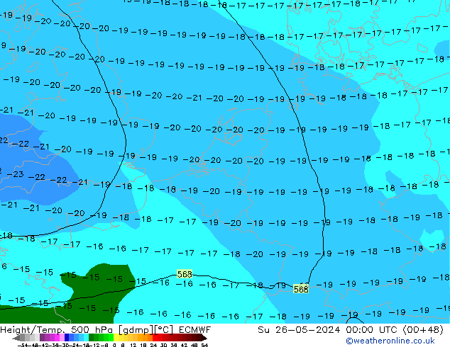 Z500/Rain (+SLP)/Z850 ECMWF dom 26.05.2024 00 UTC