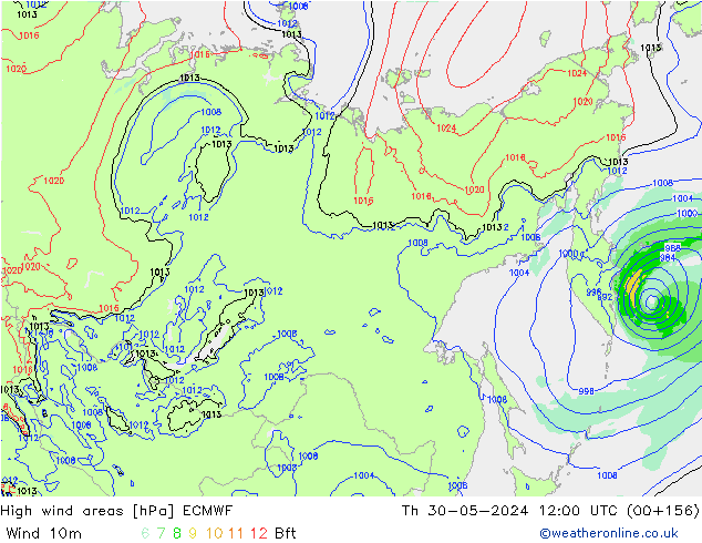 Windvelden ECMWF do 30.05.2024 12 UTC