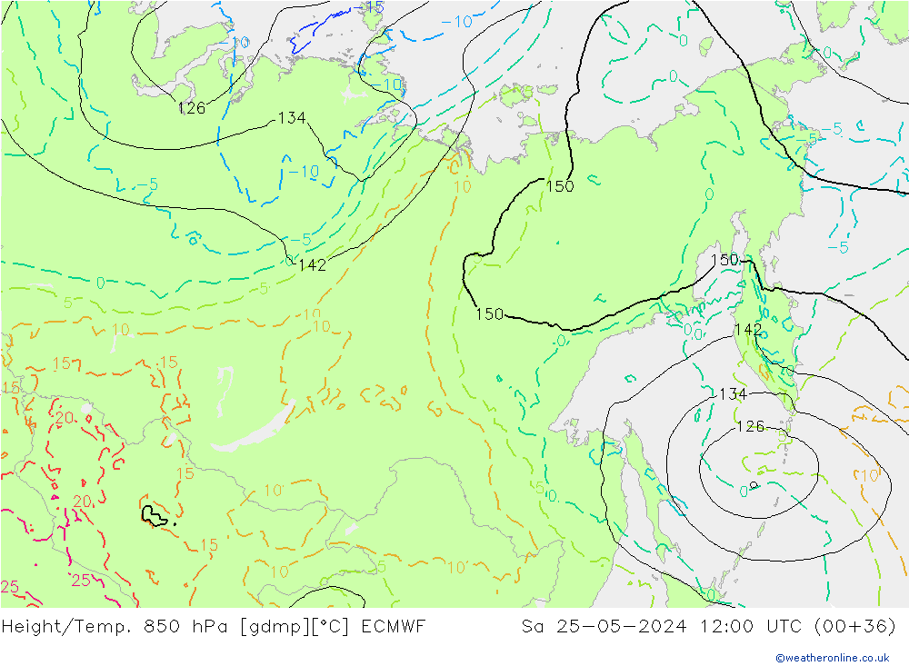 Z500/Rain (+SLP)/Z850 ECMWF so. 25.05.2024 12 UTC