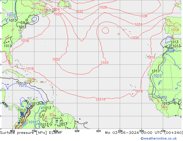 Surface pressure ECMWF Mo 03.06.2024 00 UTC