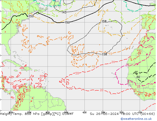 Z500/Rain (+SLP)/Z850 ECMWF So 26.05.2024 18 UTC