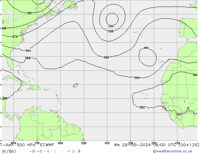 T-Adv. 500 hPa ECMWF Çar 29.05.2024 06 UTC