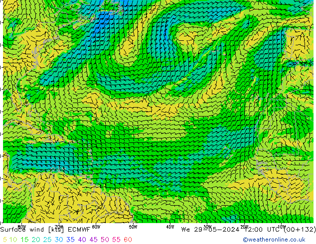 Rüzgar 10 m ECMWF Çar 29.05.2024 12 UTC