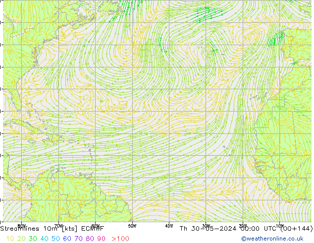 Stromlinien 10m ECMWF Do 30.05.2024 00 UTC