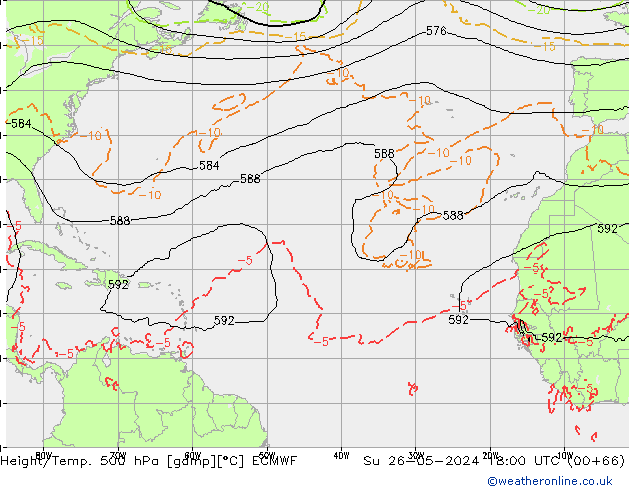 Z500/Rain (+SLP)/Z850 ECMWF So 26.05.2024 18 UTC