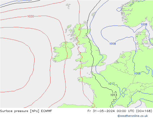 Atmosférický tlak ECMWF Pá 31.05.2024 00 UTC