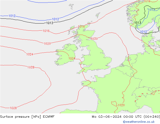 pression de l'air ECMWF lun 03.06.2024 00 UTC