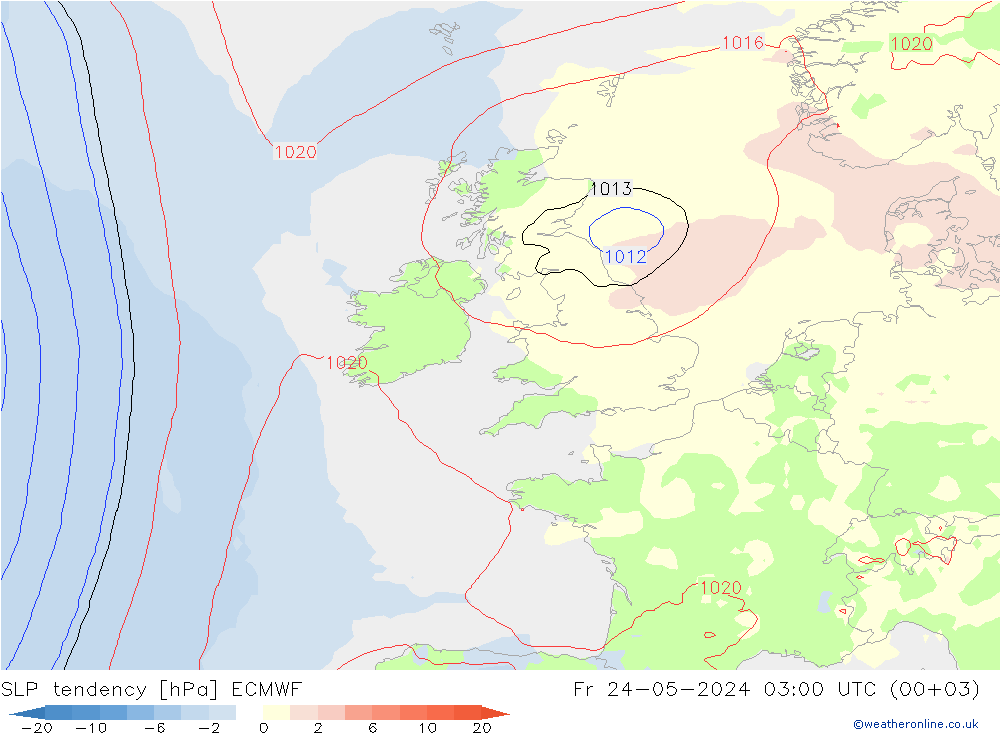 Y. Basıncı eğilimi ECMWF Cu 24.05.2024 03 UTC