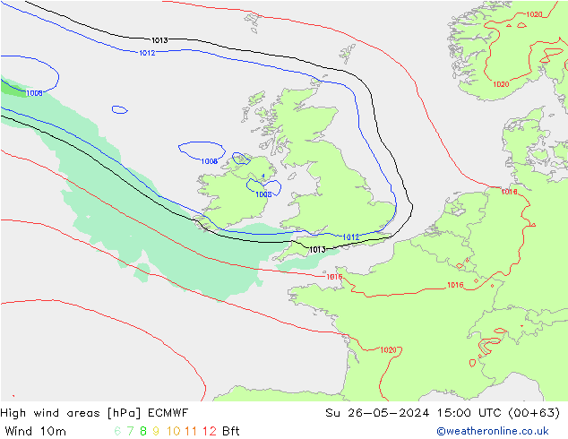 Windvelden ECMWF zo 26.05.2024 15 UTC