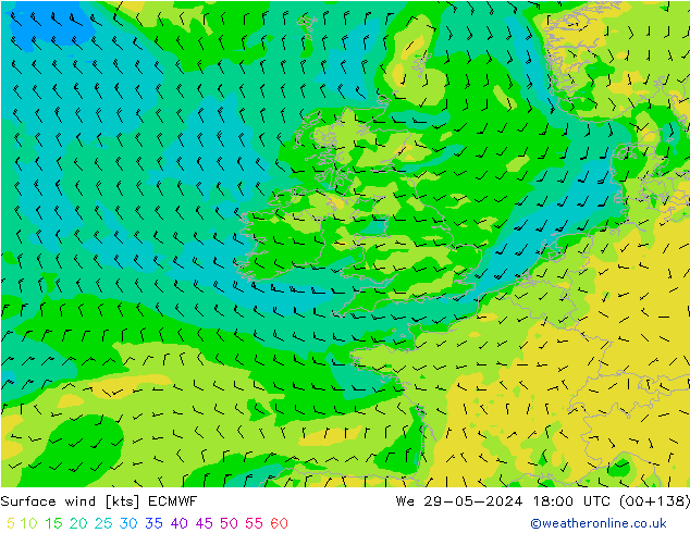 Surface wind ECMWF St 29.05.2024 18 UTC