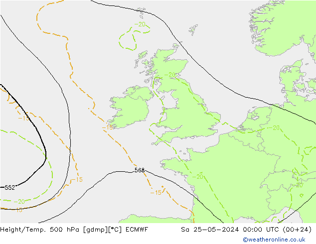 Z500/Rain (+SLP)/Z850 ECMWF Sáb 25.05.2024 00 UTC