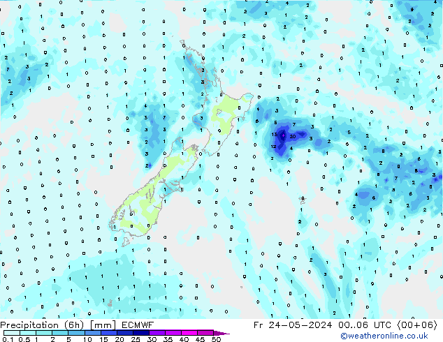 Z500/Regen(+SLP)/Z850 ECMWF vr 24.05.2024 06 UTC