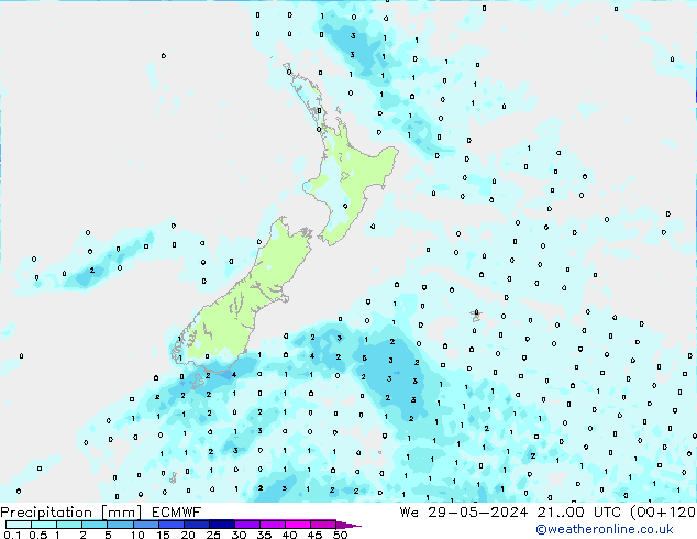 precipitação ECMWF Qua 29.05.2024 00 UTC