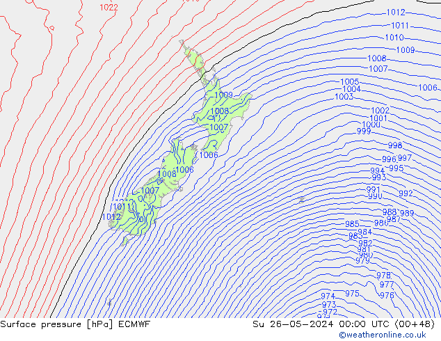 приземное давление ECMWF Вс 26.05.2024 00 UTC