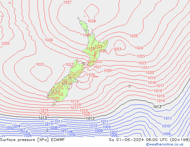 приземное давление ECMWF сб 01.06.2024 06 UTC