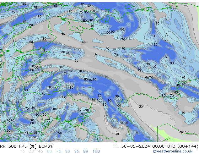 RH 300 hPa ECMWF  30.05.2024 00 UTC