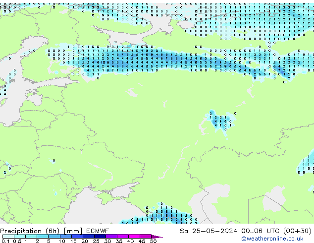 Z500/Rain (+SLP)/Z850 ECMWF sáb 25.05.2024 06 UTC