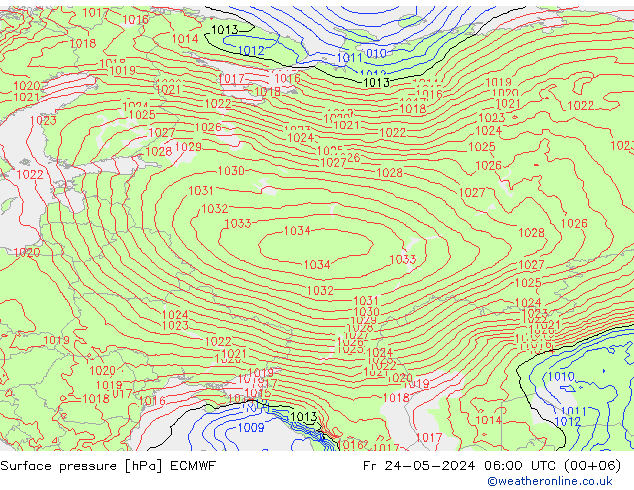 pression de l'air ECMWF ven 24.05.2024 06 UTC