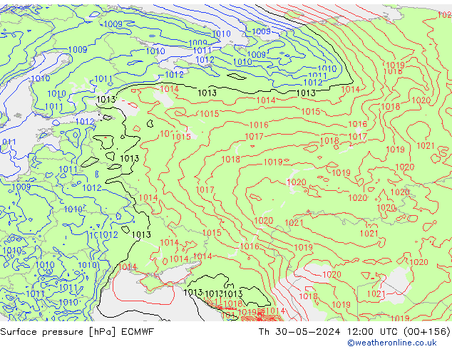 Luchtdruk (Grond) ECMWF do 30.05.2024 12 UTC